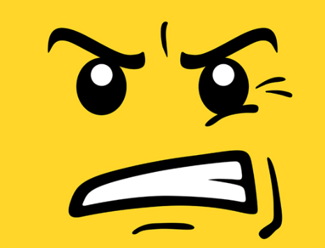 Angry Guy Minifig Head Decal