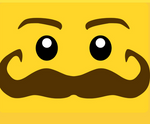 Mustache Guy Minifig Head Decal