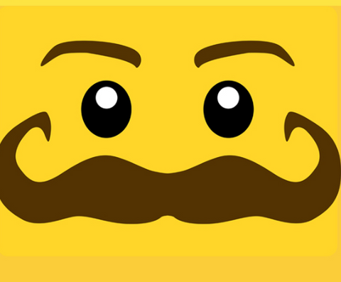 Mustache Guy Minifig Head Decal