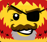 Red Beard Minifig Head Decal