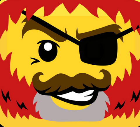 Red Beard Minifig Head Decal
