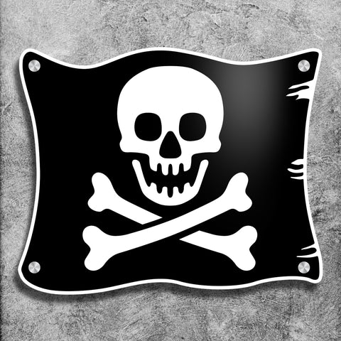 Classic Pirate Flag Wall Sign