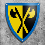 Crossed Axes Shield Wall Sign